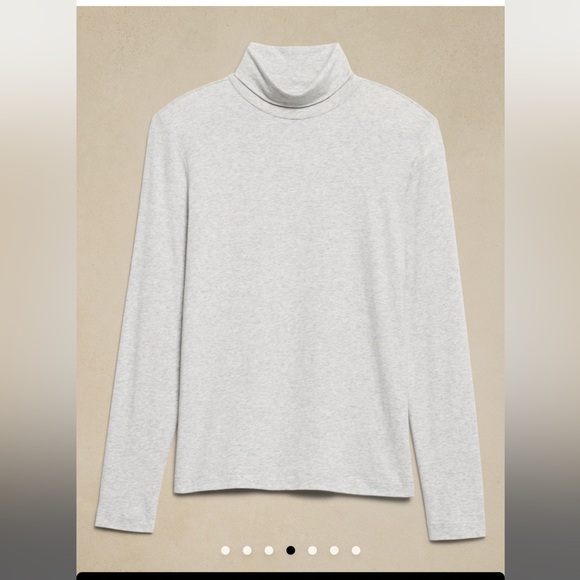 NWT Banana Republic Light Heather Gray Timeless Turtleneck Top Size XL - Picture 4 of 8